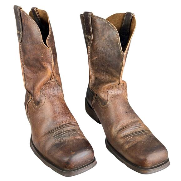 Ariat Men’s Rambler Brown Leather Distressed Cowboy Boot Size US 12 EE main image 7